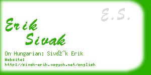 erik sivak business card